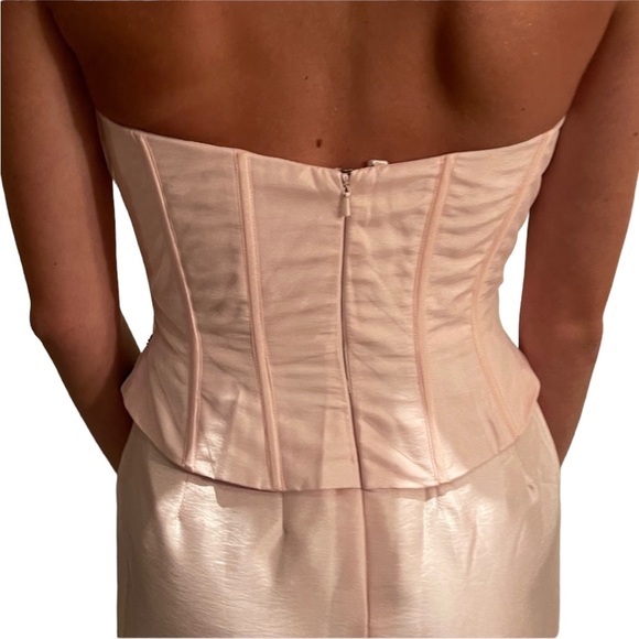 Jovani Strapless Gown Pink/Black - Picture 2 of 6